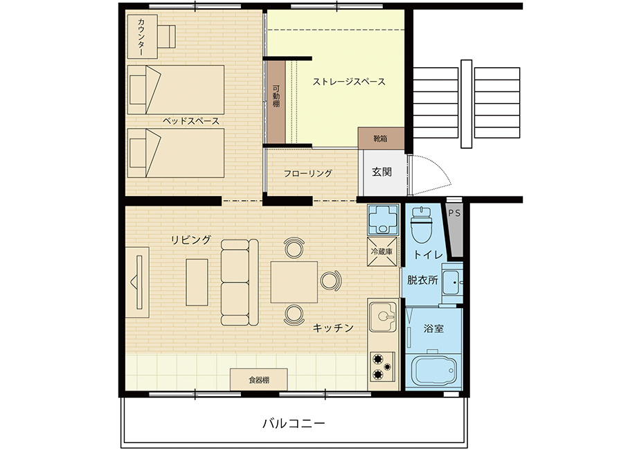 リノベ４５「プラン１」間取り