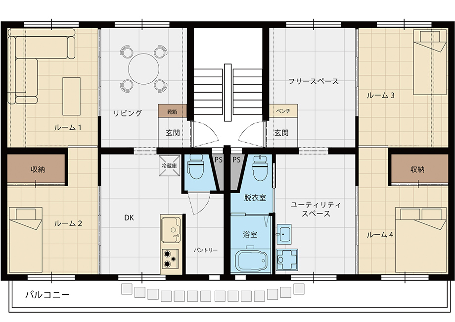 ニコイチ「プラン２」間取り