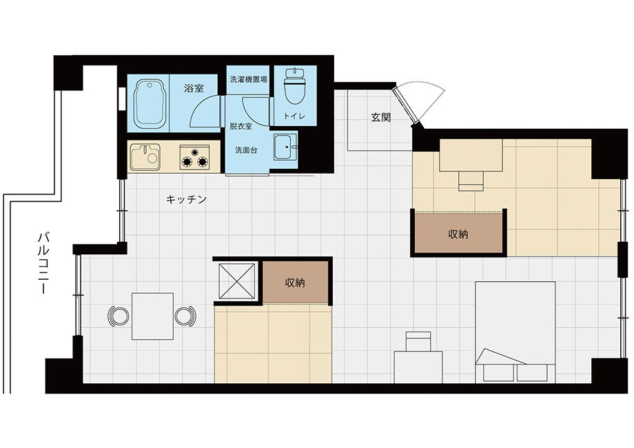 リノベ５５「プラン１」間取り